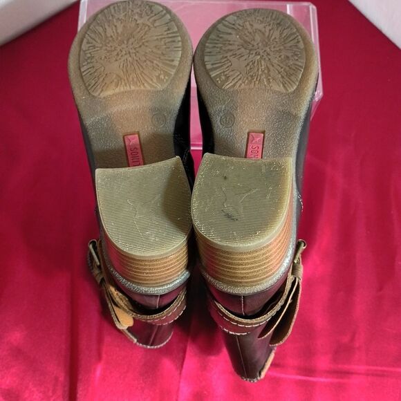 Pikolinos Women’s SZ 5 Euro 35 Round Toe Leather Ankle Boots Booties Brown - Picture 4 of 11